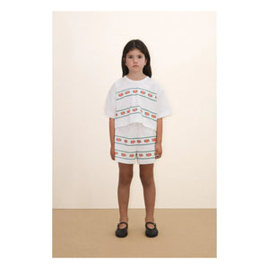 Tinycottons - Crop Roses Bio-Baumwoll-T-Shirt | Weiß