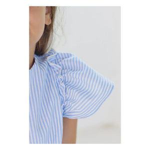 Tartine et Chocolat - Gestreiftes Rüschenkleid | Blau