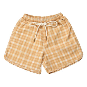 Grech & Co - Recycelte Faser Kachel-Badeshorts | Orange