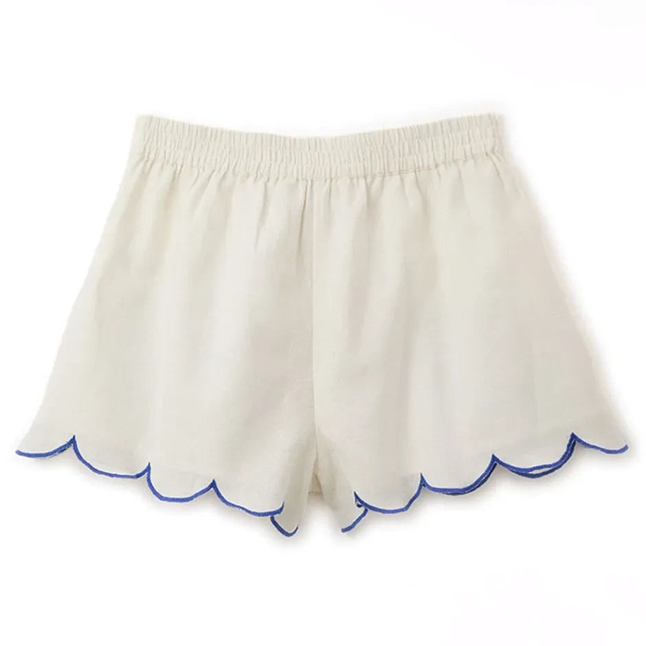 Fabula - Camelia bestickte Shorts | Weiß