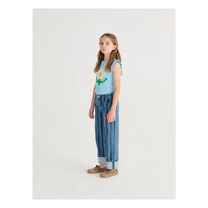 Bobo Choses - Marguerite Bio-Baumwoll-Rüschen-Top | Hellblau