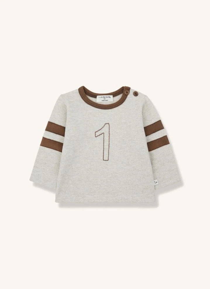 1+ in the family - Franz T-Shirt | meliertes Beige