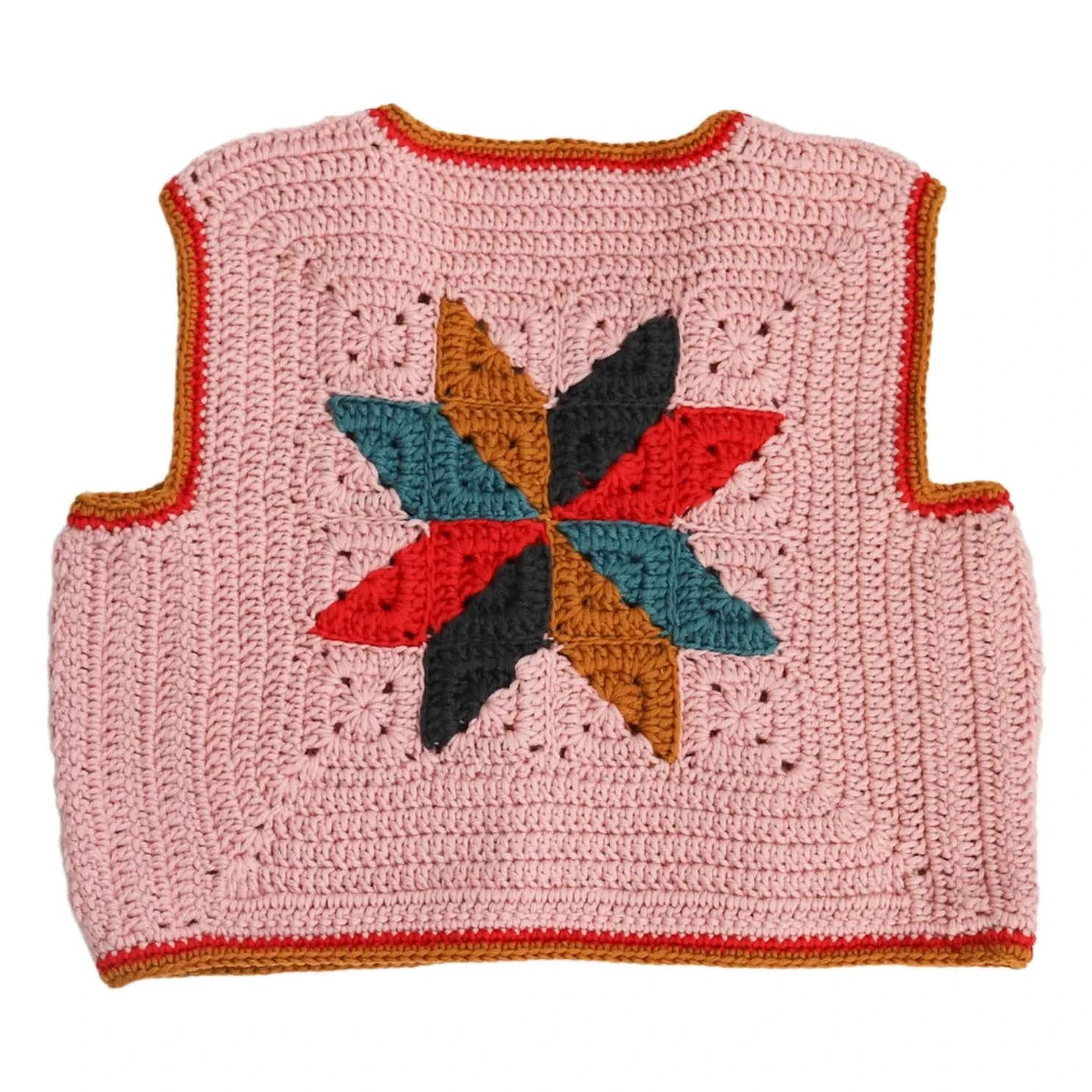 Kalinka - Linden Häkel-ärmellose Merino-Wollweste | Rosa