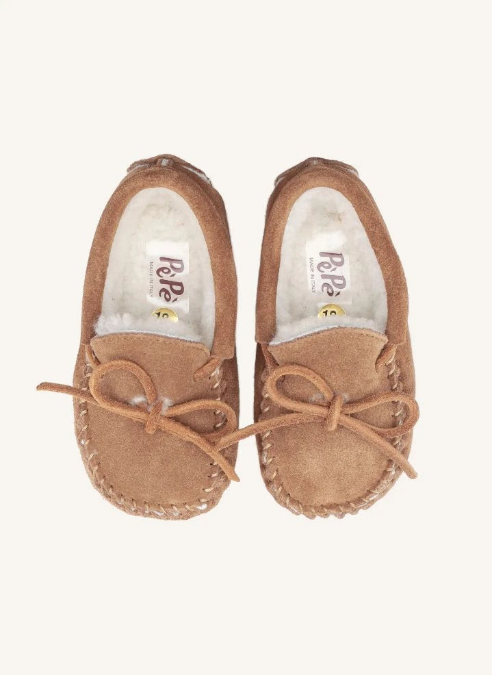Pèpè - Gefütterte Veloursleder-Bootsschuhe | Beige