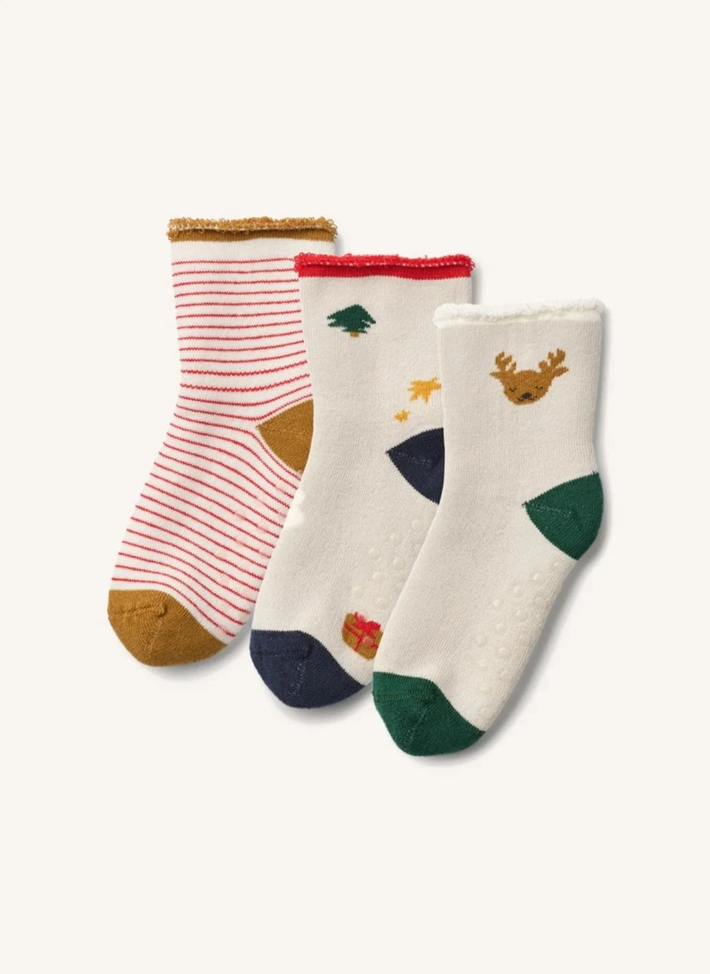 Liewood - 3er-Set Eloy Weihnachts-Socken | Ecru