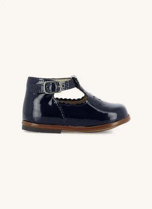 Tartine et Chocolat - Lackleder-Babyschuhe mit Schleife | Marineblau