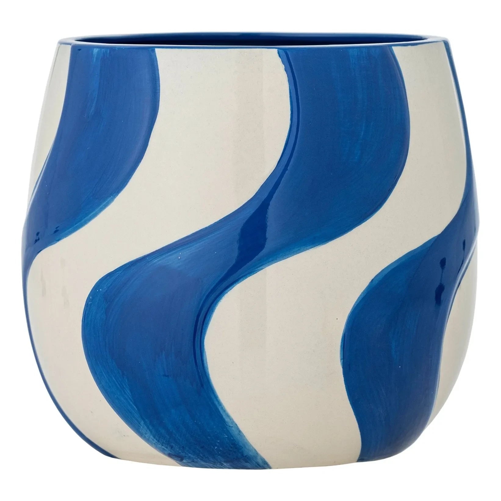 Bloomingville - Romy Steingut-Blumentopf | Blau