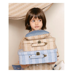 Editions Aimable - Valisette Victoire - 2’li Set | Mavi Vichy Pamuk