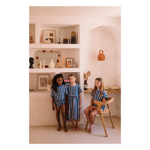 We Are Kids – April Gestreiftes Kleid aus Bio-Baumwolle | Blau