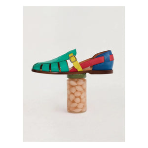 Bobo Choses - Leder-Sandalen mit Farbblock | Grün