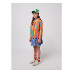 Bobo Choses – Rock aus geprägtem Bio-Baumwoll-Jersey | Blau