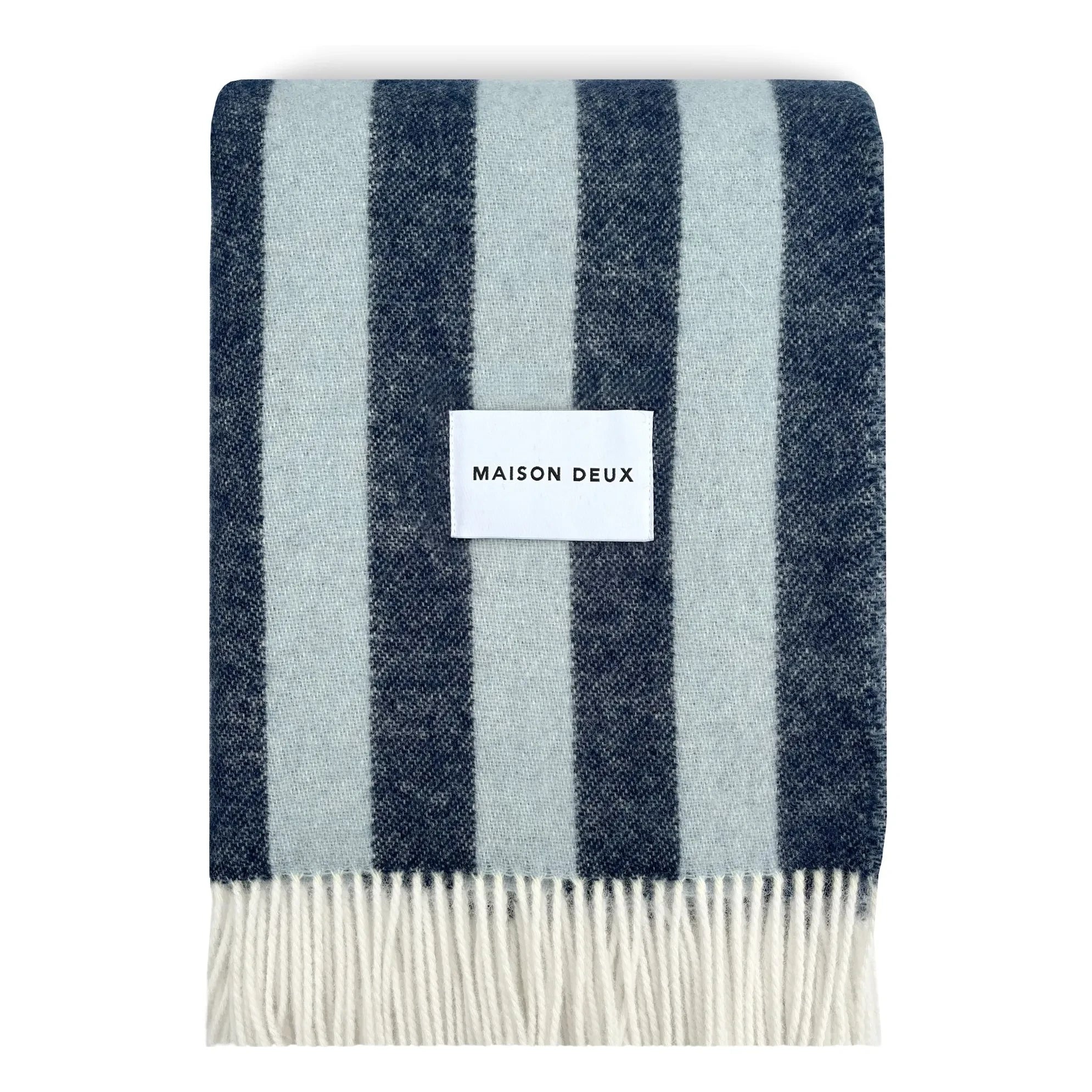 Maison Deux - Candy Wrap Wolldecke | Navyblau
