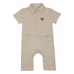 Donsje – Strampler mit Bär aus Bio-Baumwolle | Beige