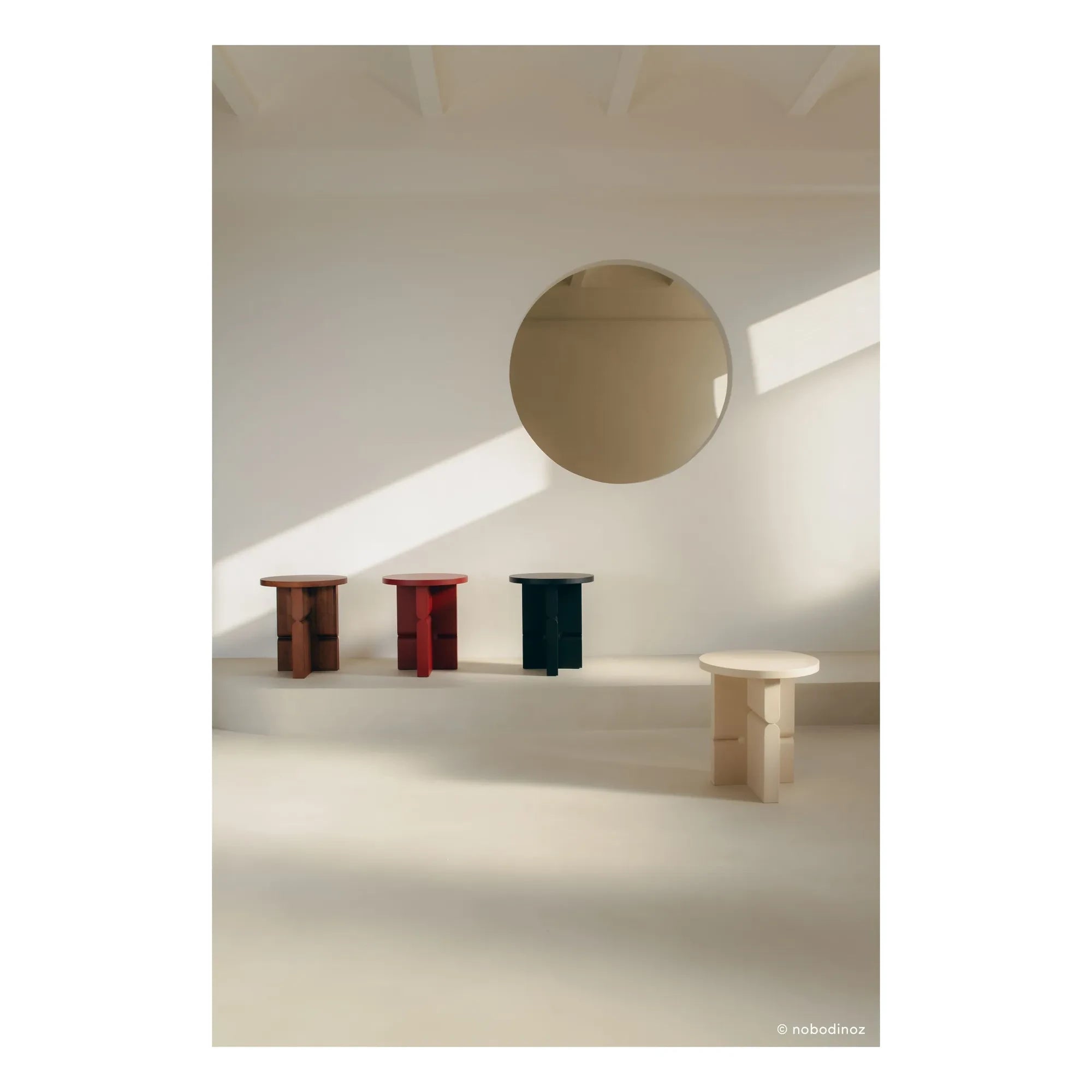 Nobodinoz - Noon Beistelltisch aus lackiertem Holz | Rouge Brun