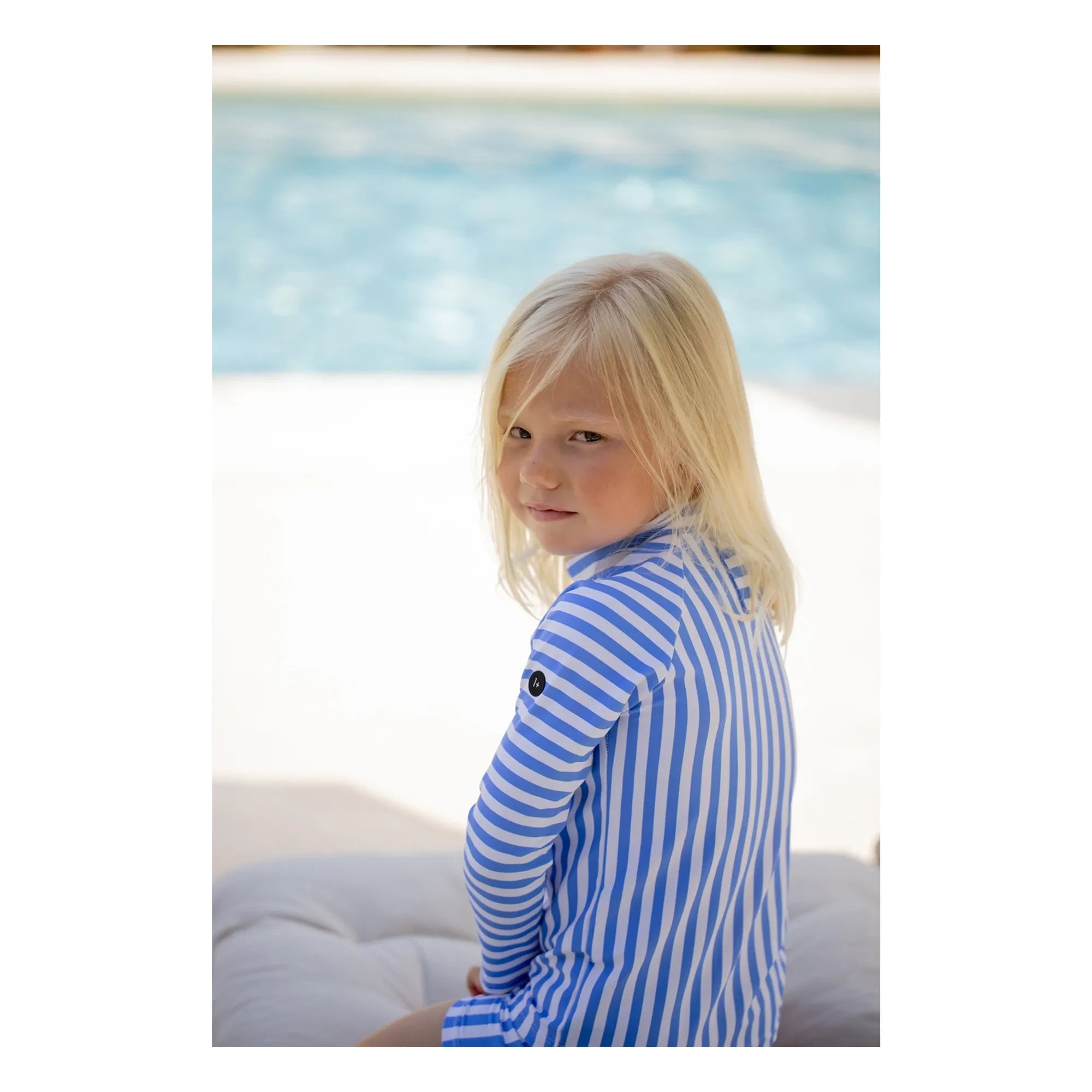 1+ in the family - Telmo Gestreiftes UV-Schutz-T-Shirt | Hellblau