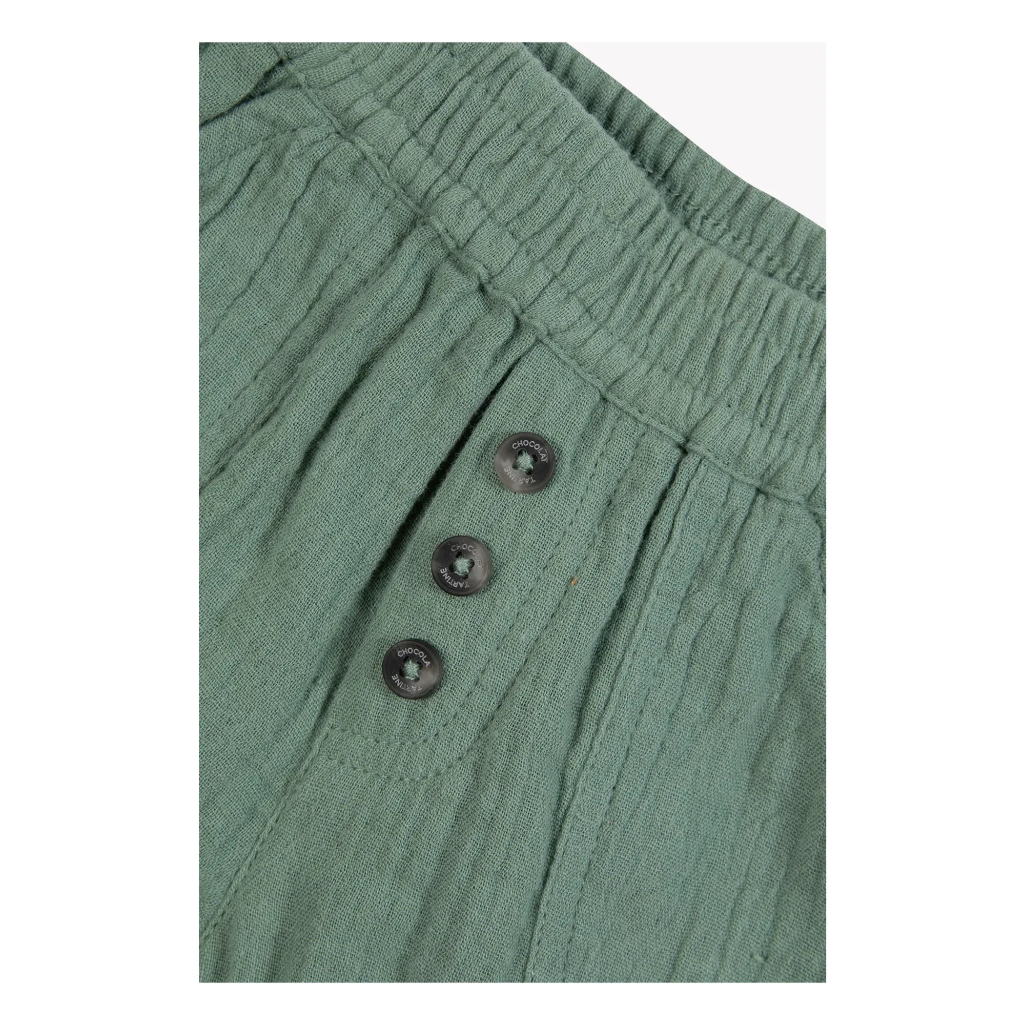 Tartine et Chocolat - Baumwoll-Leinen-Shorts mit Knopf | Khaki