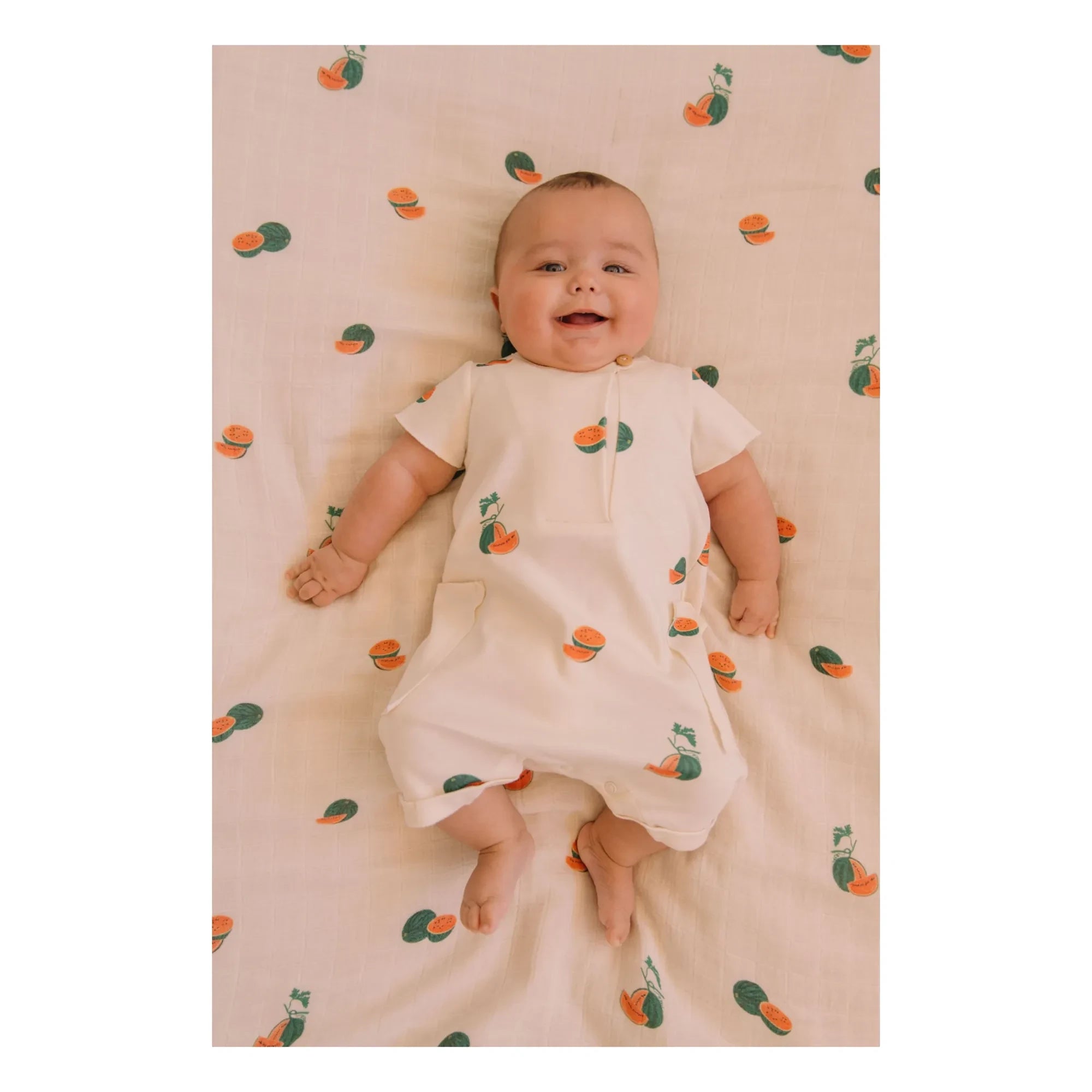 Studio Bohème - Jumpsuit Aimé Wassermelone Bio-Baumwolle | Ecru