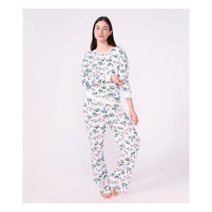 Petit Bateau - Eyfel Kulesi Organik Pamuk Pijama | Beyaz