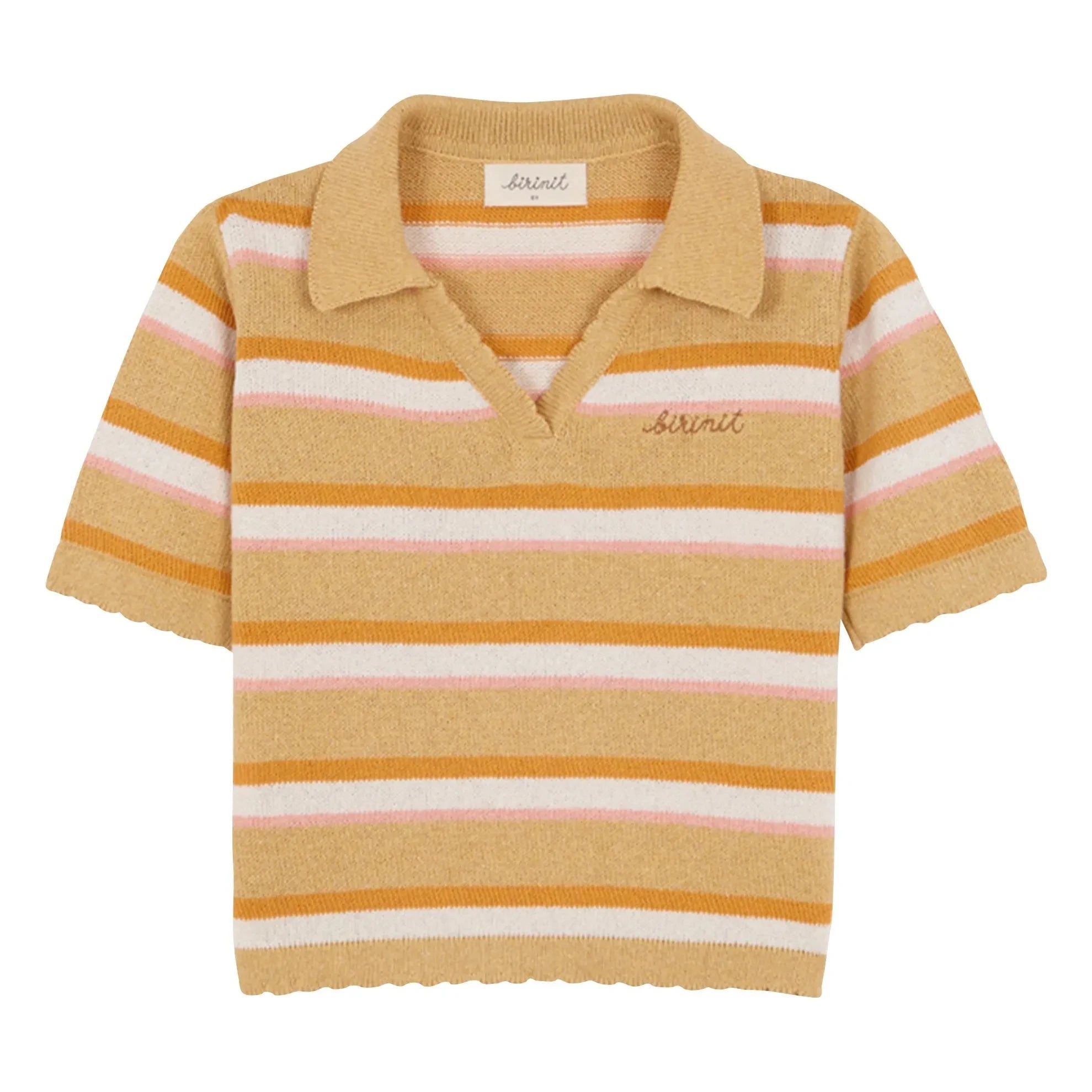 birinit - Gestreiftes Poloshirt | Sand