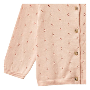 Wheat - Maia Bio-Baumwoll-Baby-Strickjacke | Hellpuder
