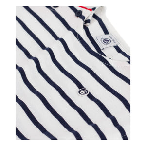 Petit Bateau – Gestreiftes ärmelloses Kleid | Weiß