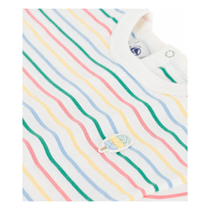 Petit Bateau - Gestreiftes Ice T-Shirt | Weiß