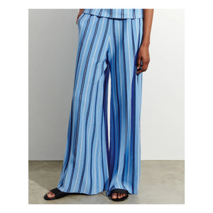 Bompard - Hose aus Leinen, Baumwolle und Seide mit Streifen | Blau