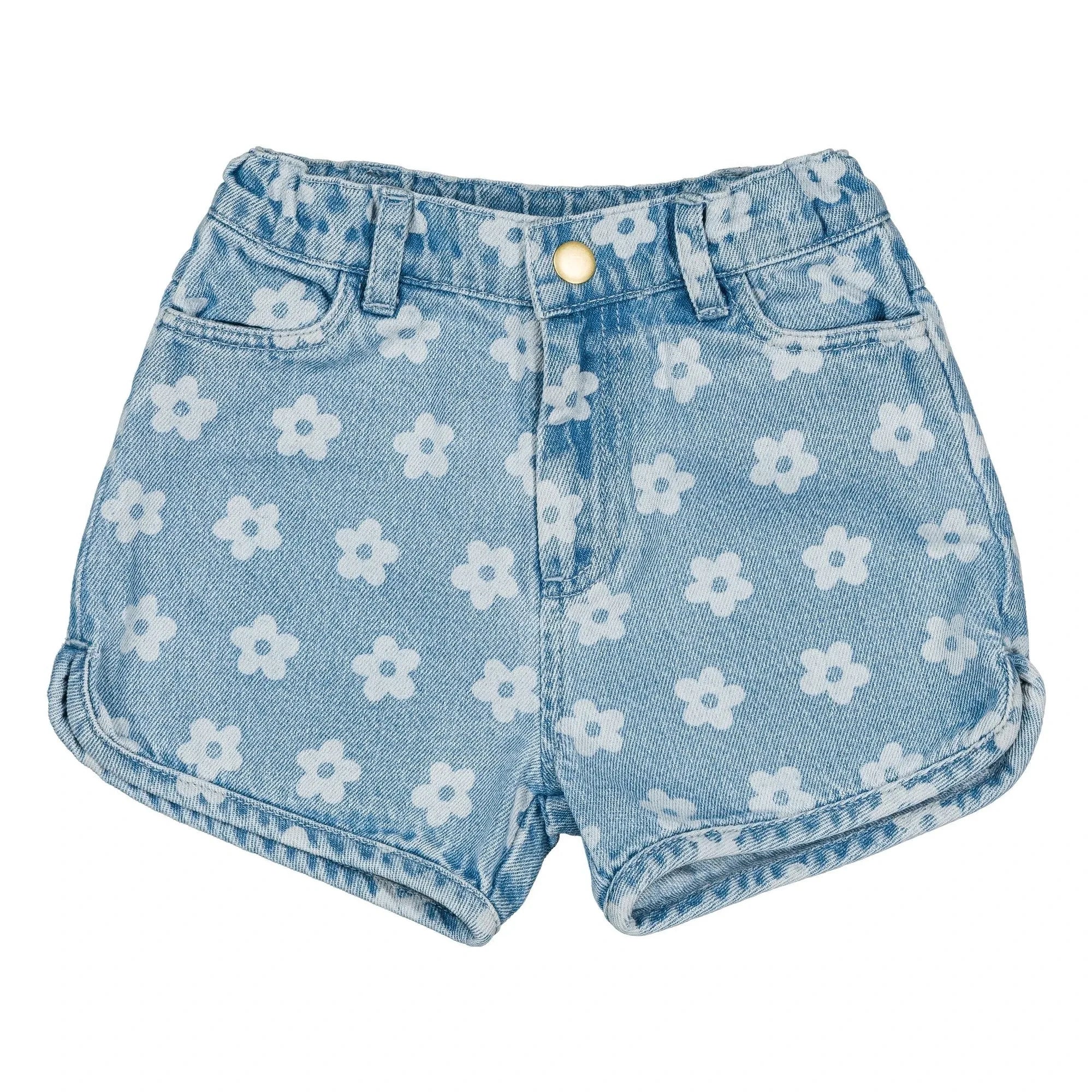 Louis Louise - Andrea Jeansshorts Blümchenmuster | Hellblau