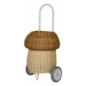Olli Ella - Rattan-Korb auf Rädern Champignon