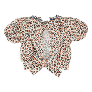 Piupiuchick - Bio-Baumwoll-Crop-Bluse mit Leopardenmuster | Ecru