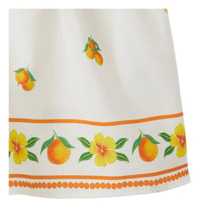 Fabula - Shorts mit orangen Schnürsenkeln | Weiß