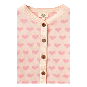 Copenhagen Colors - Bio-Baumwoll-Herz-Strickjacke | Rosa