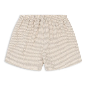 Konges Sløjd - Elliott Gestreifte Seersucker Bio-Baumwollshorts | Beige