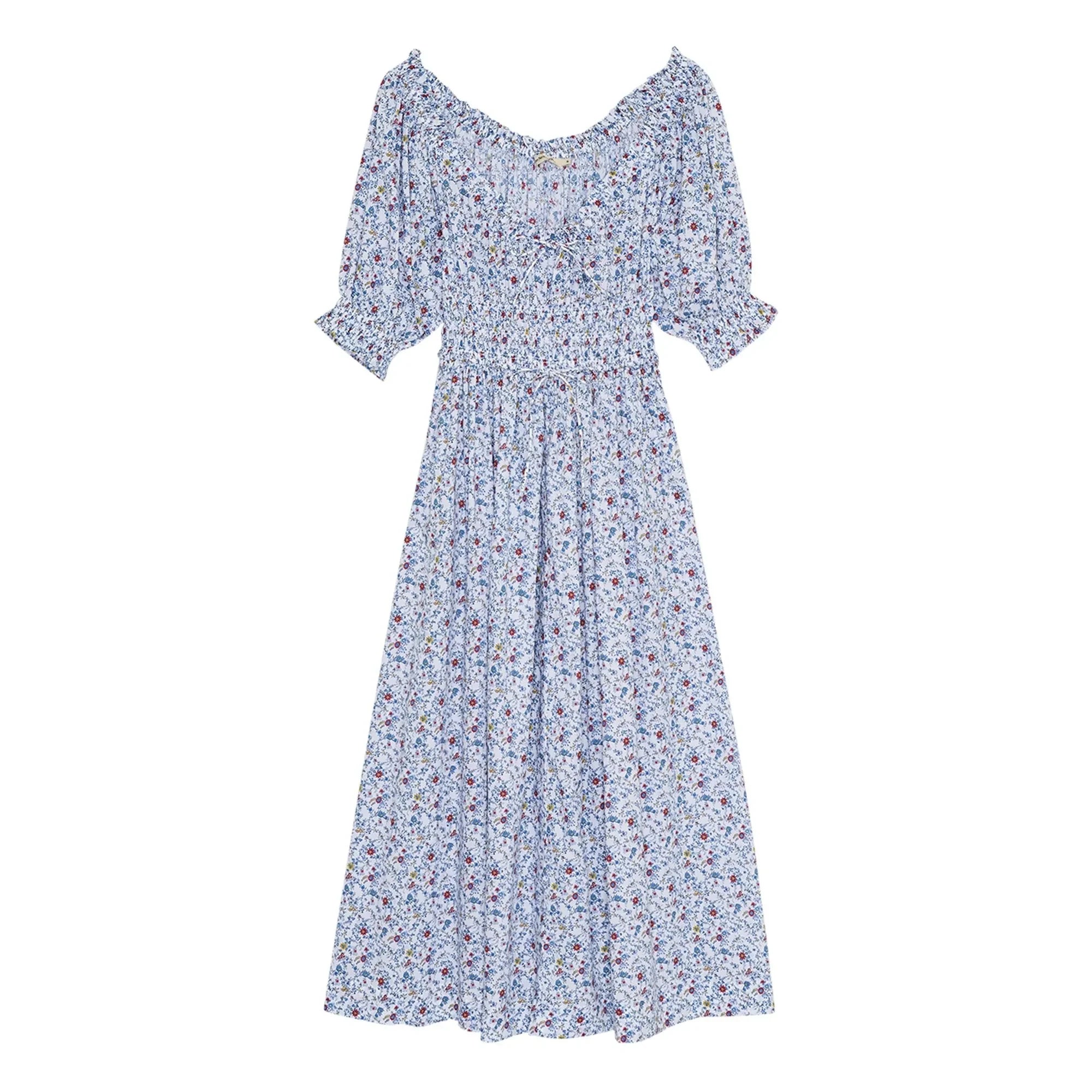 the new society - Cloe Pamuk Kleid | Blau
