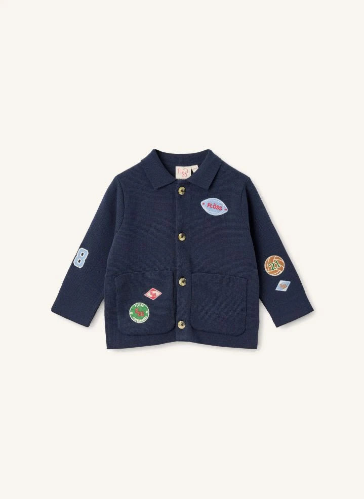 Flöss - Vincent Patchs Overshirt | Marineblau
