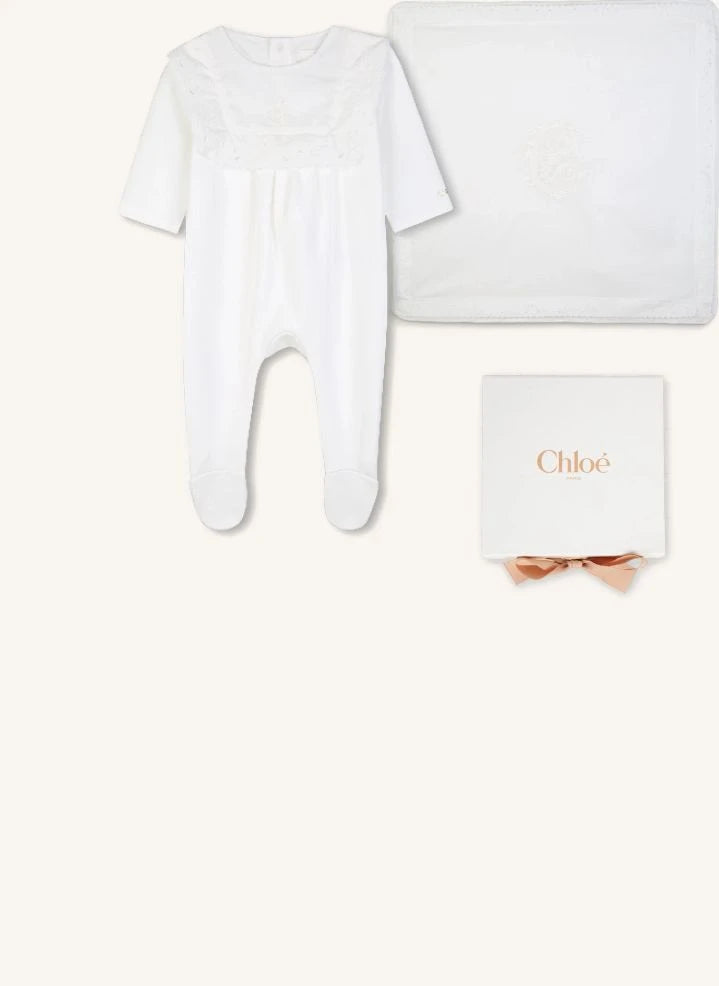 Chloé - Pyjama- und Decken-Set aus Bio-Baumwolle | Weiß