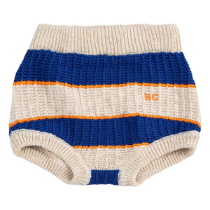 Bobo Choses - Gestreifte Bloomers aus Bio-Baumwollstrick | Ecru