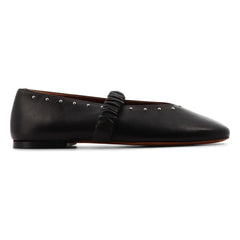 Socque Paris - June Leder Ballerinas | Schwarz