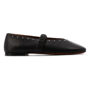 Socque Paris - June Leder Ballerinas | Schwarz