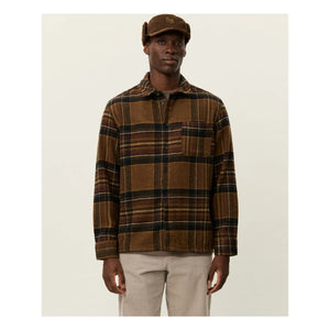 Les Deux - Kaleb Ekoseli Wolle Overshirt | Braun