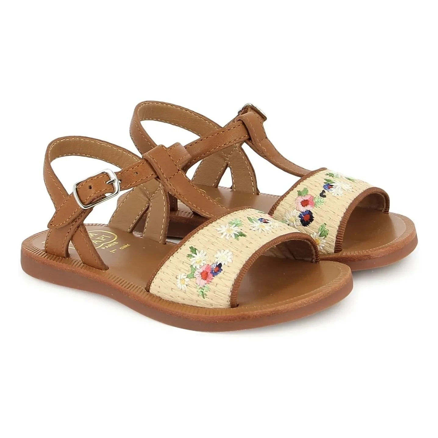Pom d'Api - Sandalen Plagette Raphia Brod | Creme
