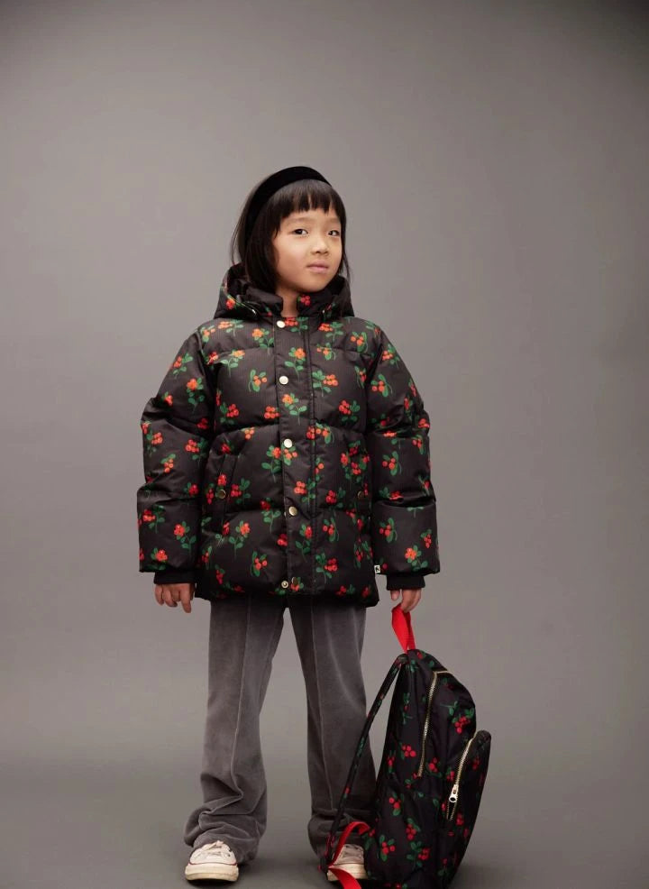 Mini Rodini - Lingonberries Steppjacke | Schwarz