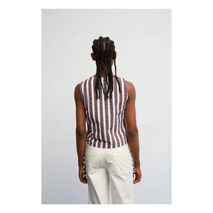 Dr Bloom - Travel Gestreifte Bluse | Aubergine