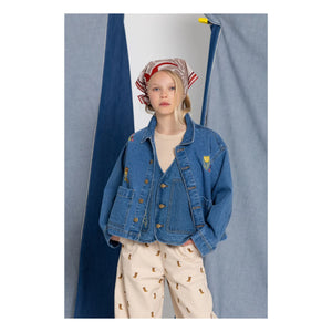 Hundred Pieces - Mara Cheval Kolsuz Denim Ceket | Mavi