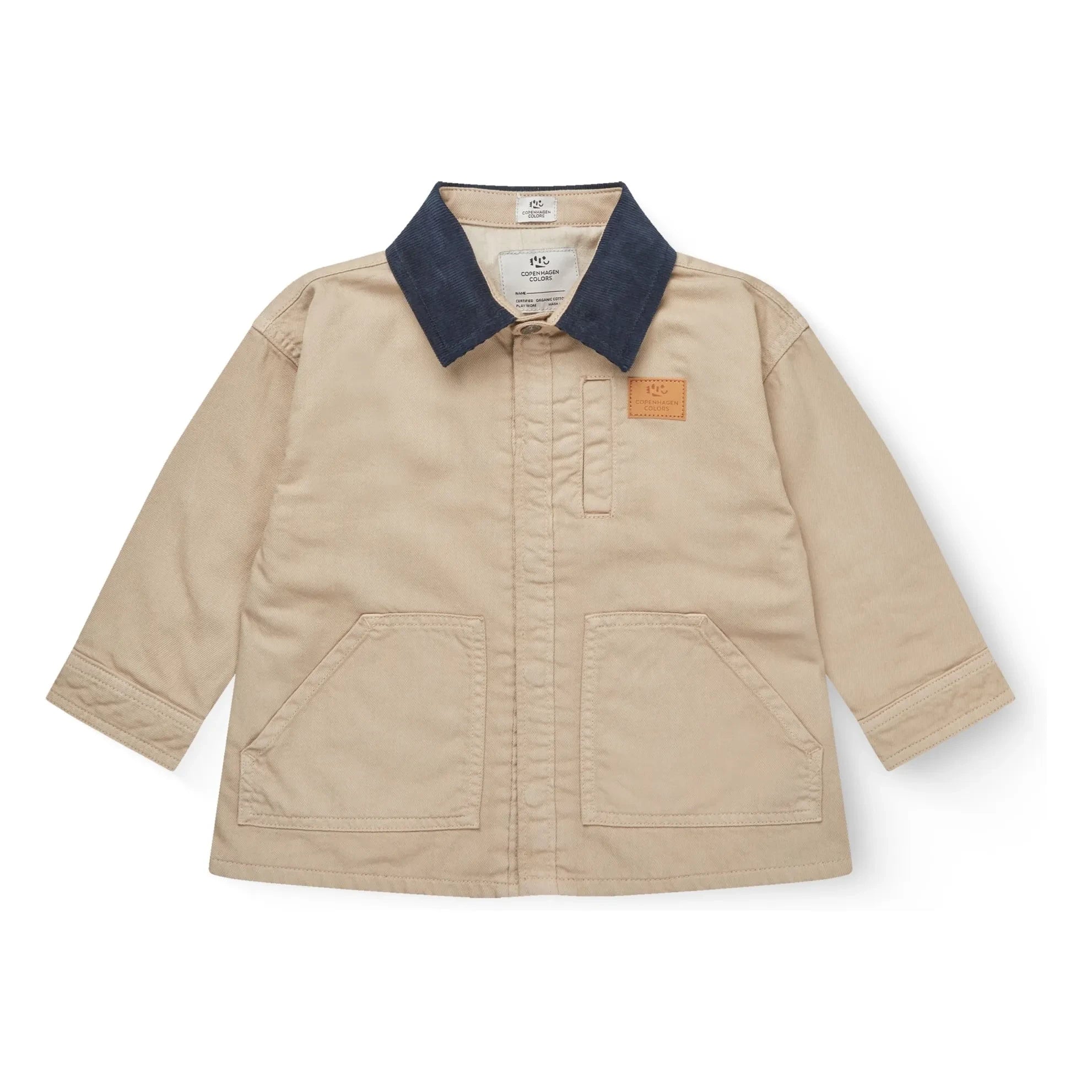 Copenhagen Colors – Jacke aus Bio-Baumwollsamt mit Kragen | Beige