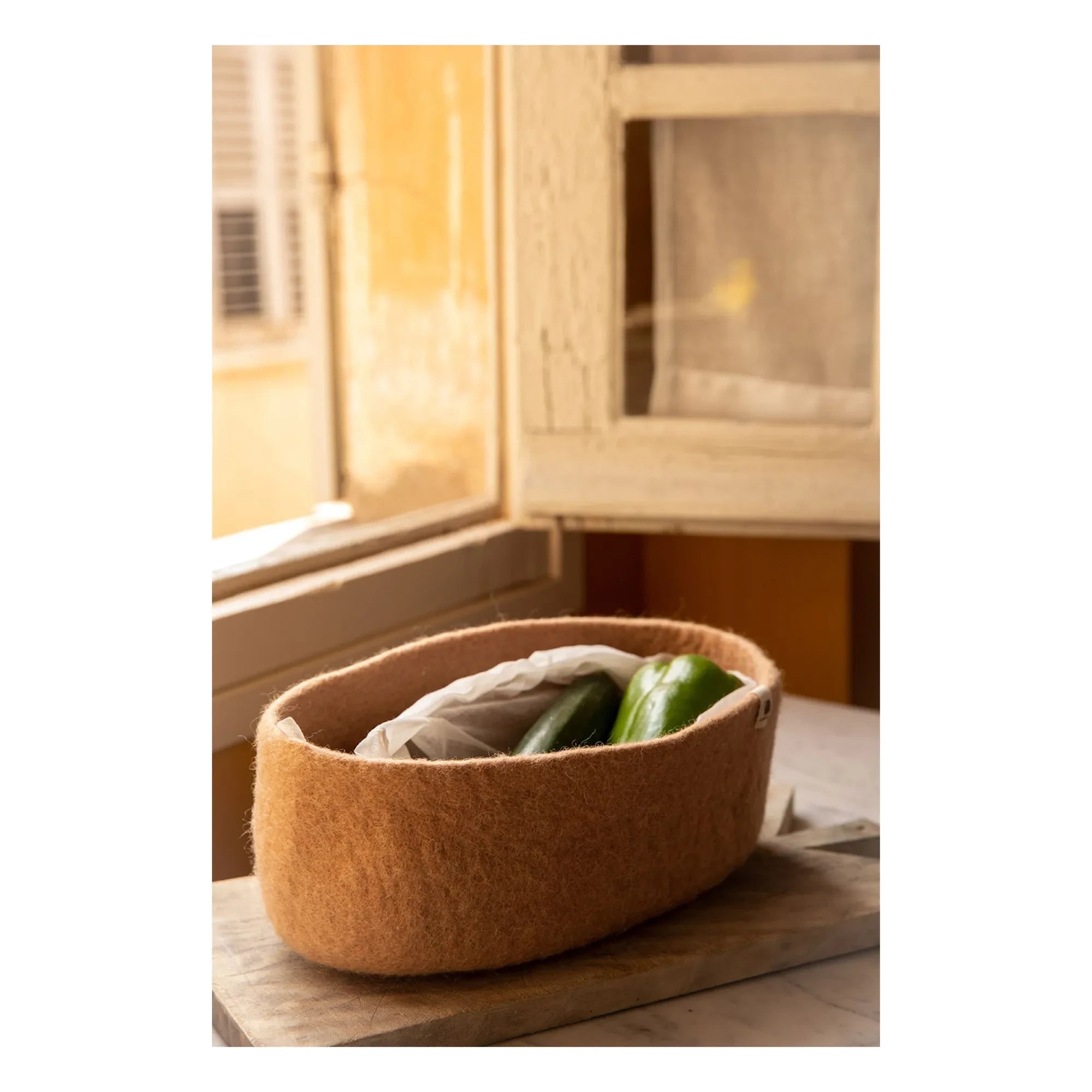 Muskhane – Filz-Aufbewahrungskorb | Beige