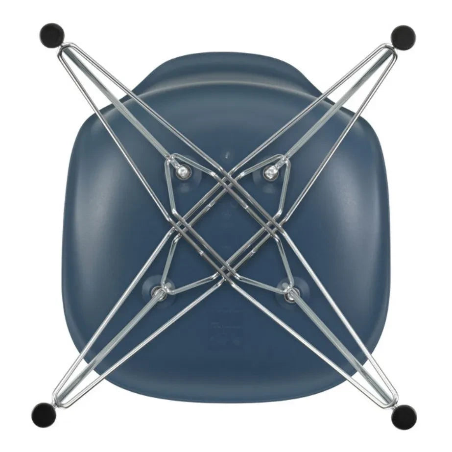 Vitra - DSR Kunststoffstuhl - Chromgestell - Charles & Ray Eames | Marineblau
