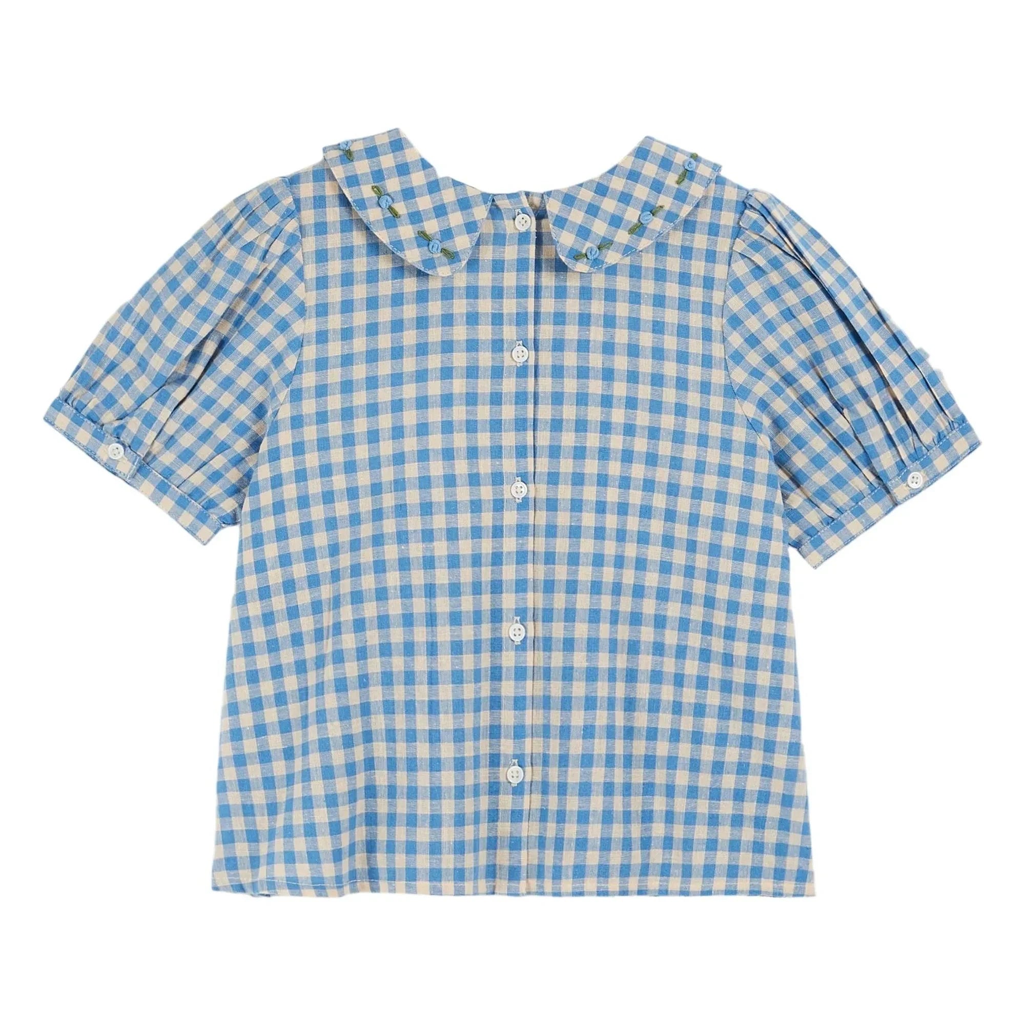 Emile et Ida - Lagon Vichy Bluse | Blau