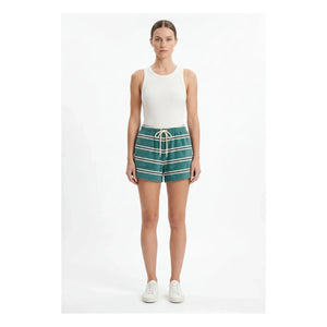 Hod - Beverly Baumwoll-Gestreifte Shorts | Grün