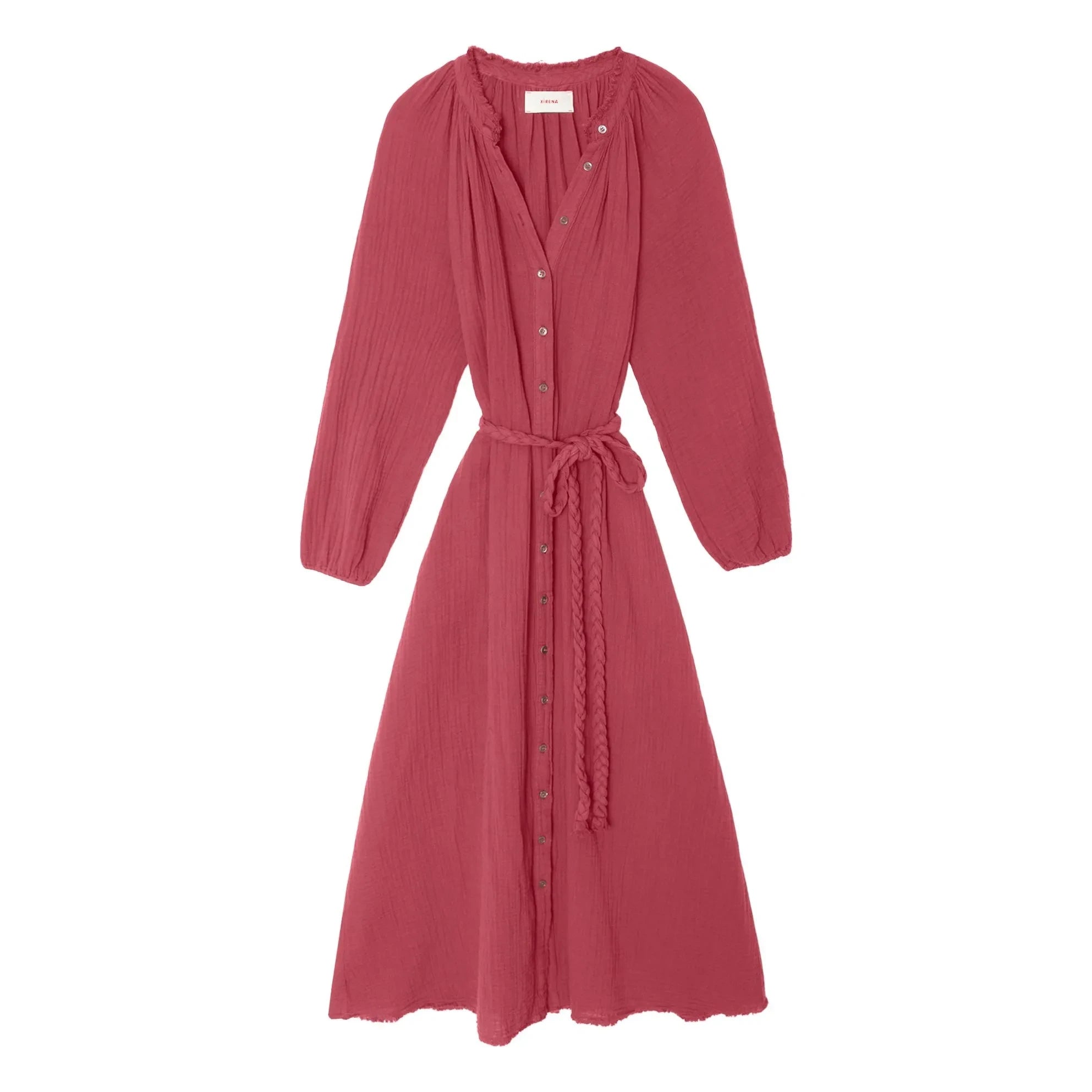 Xirena - Andrea Baumwoll-Gaze Kleid | Rot